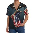 thumbnail image 1 of Susaid American Flag Print Men's Polo Shirts Button Down Short Sleeve Casual Summer Beach Vintage Shirts for Men-Large, 1 of 5