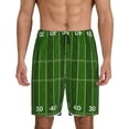 thumbnail image 1 of Susaid American Football Field Print Mens Shorts, Breathable Lounge Sleepwear Set with Elastic Waistband and Pockets-Large, 1 of 6