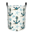 thumbnail image 1 of Susaid Anchors And Shells Print Waterproof Oxford Cloth Storage Circular Laundry Hamper BasketCapacity for Home-Small, 1 of 6