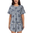 thumbnail image 1 of Susaid Anchors And Steering Wheel Print Women's Pajama Set, Button-Up Sleepwear with Elastic Waist Shorts, Perfect for Lounging, Yoga, Beach, and Casual Wear-4X-Large, 1 of 7
