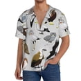 thumbnail image 1 of Susaid Animal Bird Print Men's Polo Shirts Button Down Short Sleeve Casual Summer Beach Vintage Shirts for Men-3X-Large, 1 of 5