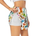 thumbnail image 1 of Susaid Animals Print Women's High Waisted Running Shorts Quick Dry Athletic Gym Track Workout Shorts Zip Pocket-XX-Large, 1 of 7