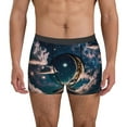 thumbnail image 1 of Susaid Artistic Starry Sky Moon Book Print Men's Mesh Boxer Briefs Cooling Breathable Sports Underwear Wide Waistband Boxer Briefs W/Fly-XX-Large, 1 of 5