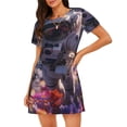 thumbnail image 1 of Susaid Astronaut In Cosmic Garden Pattern Sleep Shirts for Women Short Sleeve Night Shirts for Sleeping Pullover Nightgown Soft Nightdress, 1 of 6