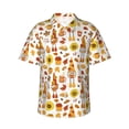 thumbnail image 1 of Susaid Autumn Harvest Gnomes Print Hawaiian Shirts for Men Women,Hawaiian Summer Short-Sleeve Casual Relaxed-Fit Button-Down,X-Large, 1 of 7