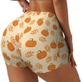 thumbnail image 1 of Susaid Autumn Leaves And Pumpkins Print Intensify Workout Shorts for Women Seamless Scrunch Short Gym Yoga Running Sport Active Exercise Fitness Shorts-Medium, 1 of 8