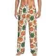 thumbnail image 1 of Susaid Autumn Pumpkins Print Mens Pajama Pants Set Sleep & Lounge Pants, PJ Bottoms with Pockets and Button Fly-Large, 1 of 6