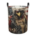 thumbnail image 1 of Susaid Bald Eagle Soldier Print Waterproof Oxford Cloth Storage Circular Laundry Hamper BasketCapacity for Home-Medium, 1 of 6