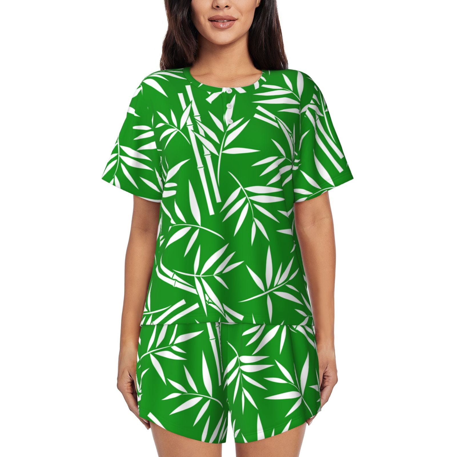 Girl's Print Bamboo Long Sleeve Pajama Set - Feather Nautical Floral