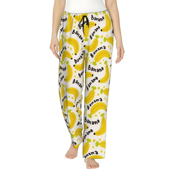 Susaid Banana Fruit Print Women Relaxing Pajama Pants Comfy Pj Bottoms Soft Printed Lounge Pant with Pockets, Home Pants-X-Large