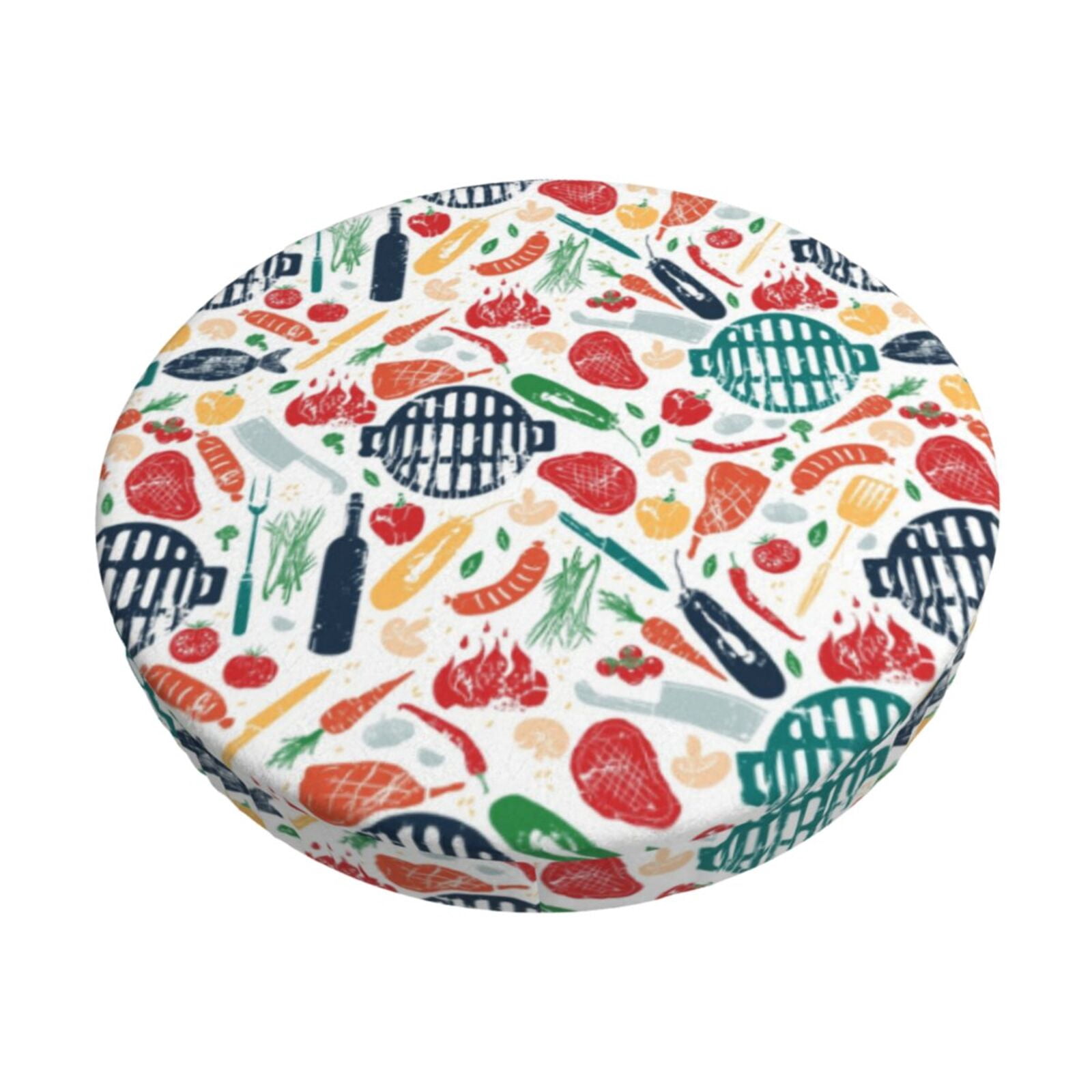 Susaid Barbecue Print Elastic Bar Stool Cover Personalized Washable ...