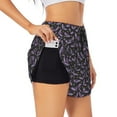 thumbnail image 1 of Susaid Bat Purple Print Women's High Waisted Running Shorts Quick Dry Athletic Gym Track Workout Shorts Zip Pocket-Small, 1 of 7
