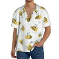 thumbnail image 1 of Susaid Bee Print Men's Polo Shirts Button Down Short Sleeve Casual Summer Beach Vintage Shirts for Men-XX-Large, 1 of 5