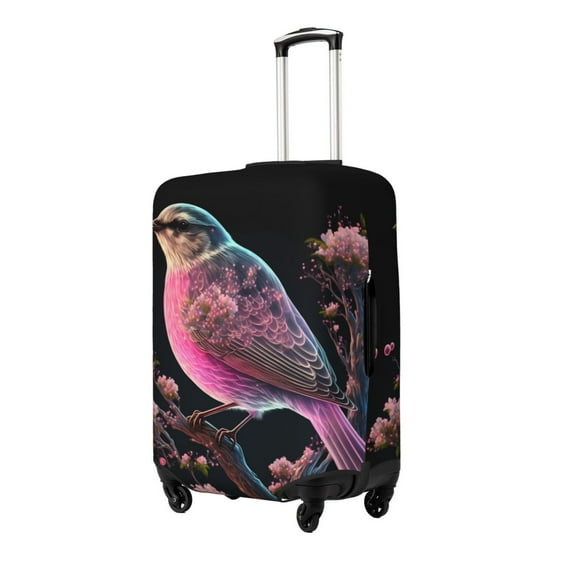 Susaid Bird 2 Print Elastic Washable Suitcase Cover with Hidden Zipper, Fits 18-32 Inch Luggage for Protection During Travel-Large