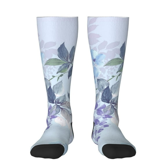 Susaid Bird Butterfly Stripe Print Thermal Winter Socks for Men and Women, Warm Crew Hiking Socks, for Boots and Outdoor Activities