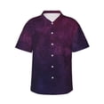 thumbnail image 1 of Susaid Black Dark Blue Purple Print Hawaiian Shirts for Men Women,Hawaiian Summer Short-Sleeve Casual Relaxed-Fit Button-Down,Small, 1 of 7