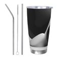 thumbnail image 1 of Susaid Black White Fluid Sculpture Print 20oz Car Cup,Insulated Coffee Cup Fully Spill Proof Travel Coffee Mug, Stainless Steel Tumbler for Work Home Outdoor Car-Straw Three-piece Set, 1 of 8