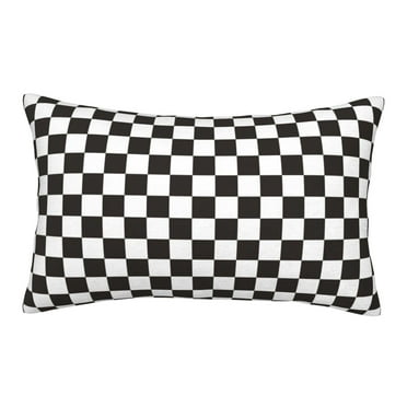 Susaid Black and White Checkerboard Print Pillowcases Multiple Size, Pillow Cover Super Soft Envelope Closure Standard Pillow Case-14"x20"