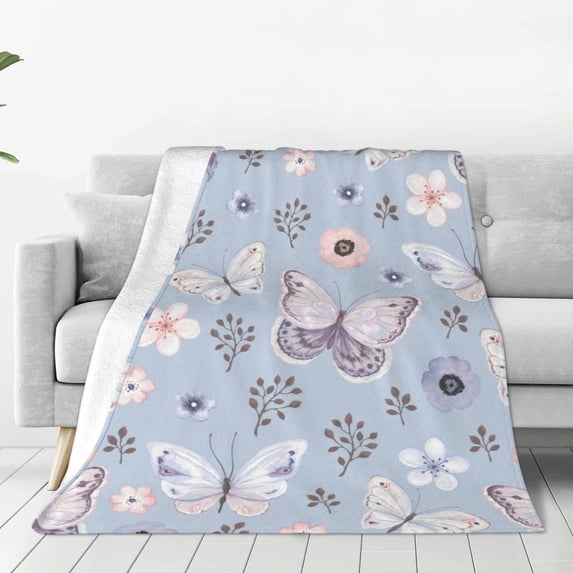 Susaid Blue Butterfly Print Microfiber Cleaning Cloth, Multi-Functional Cleaning Towels, Highly Absorbent Cleaning Rags,Cleaning Cloths for Car Kitchen Home-80"x60"