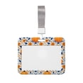 thumbnail image 1 of Susaid Blue Orange Pumpkin fall Print ID Badge Holder with Double-Sided Windows Horizontal Hard Plastic Case Black Card Protector Pouch for Office School ID Credit Cards, 1 of 1