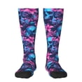 thumbnail image 1 of Susaid Blue Skull Flower Print Thermal Winter Socks for Men and Women, Warm Crew Hiking Socks, for Boots and Outdoor Activities, 1 of 6