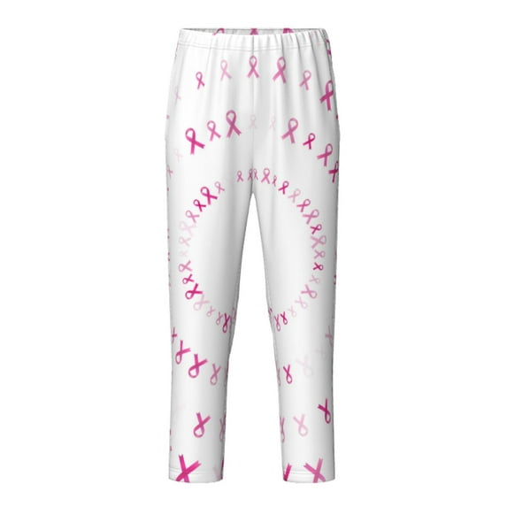 Susaid Breast Cancer Awareness (4) Print Soft Teen Sleep Pants, Long Pajama Bottoms with Two Pockets and Elastic Waist, Designed for Ages 5-16-XS(5-6)