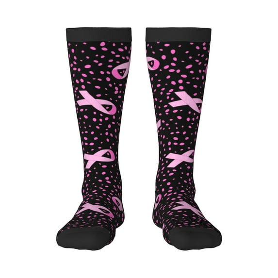 Susaid Breast Cancer Awareness3 Print Thermal Winter Socks for Men and Women, Warm Crew Hiking Socks, for Boots and Outdoor Activities
