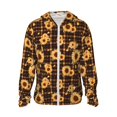 thumbnail image 1 of Susaid Brown Plaid Sunflower for Lightweight Sun Protection Hoodie for Outdoor Activities, Quick-Dry Breathable with Adjustable Hood-XX-Large, 1 of 7