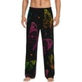 thumbnail image 1 of Susaid Butterfly Print Mens Pajama Pants Set Sleep & Lounge Pants, PJ Bottoms with Pockets and Button Fly-X-Large, 1 of 6