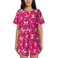 thumbnail image 1 of Susaid Butterfly Print Women's Pajama Set, Button-Up Sleepwear with Elastic Waist Shorts, Perfect for Lounging, Yoga, Beach, and Casual Wear-3X-Large, 1 of 7
