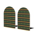 thumbnail image 1 of Susaid Carnival Mardi Gras Print Wooden Bookends Decorative Book Ends for Shelves Heavy Books Holder Organizer Non-Slip Desk Book End for Kids Room Office School 1 Pairs, 1 of 8