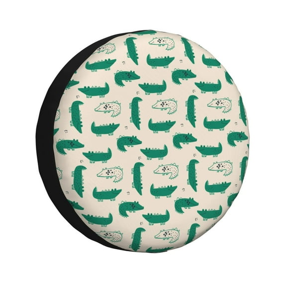 Susaid Cartoon Crocodile Print Tire Covers,Waterproof Anti-UV Snow Sun Rain Tire Covers for RV,Truck, SUV, Trailer, Camper-15 inch