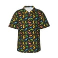 thumbnail image 1 of Susaid Cartoon Dino Print Hawaiian Shirts for Men Women,Hawaiian Summer Short-Sleeve Casual Relaxed-Fit Button-Down,XX-Large, 1 of 7