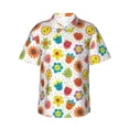 thumbnail image 1 of Susaid Cartoon Flowers Print Hawaiian Shirts for Men Women,Hawaiian Summer Short-Sleeve Casual Relaxed-Fit Button-Down,X-Large, 1 of 7