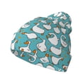 thumbnail image 1 of Susaid Cartoon Funny Goose Print Winter Beanie for Men Women, Lined Beanie Soft Warm Knit Hat Ski Cuffed Cap, 1 of 6