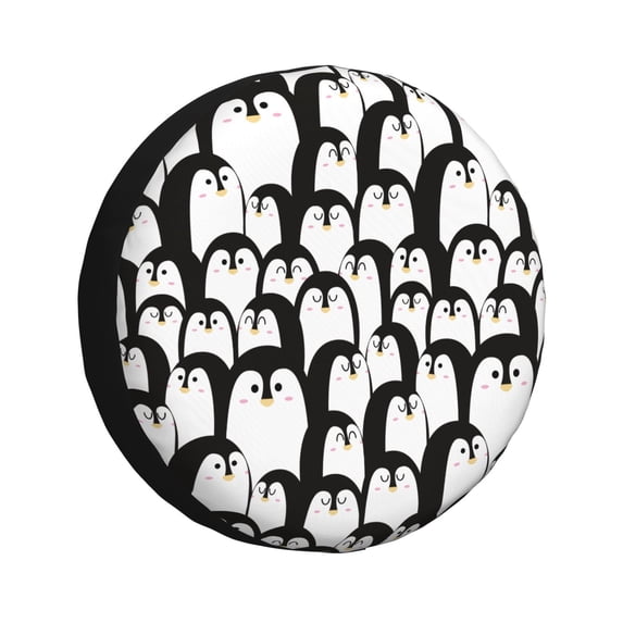 Susaid Cartoon Penguin Print Tire Covers,Waterproof Anti-UV Snow Sun Rain Tire Covers for RV,Truck, SUV, Trailer, Camper-16 inch
