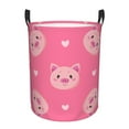 thumbnail image 1 of Susaid Cartoon Pigs and Hearts Print Waterproof Oxford Cloth Storage Circular Laundry Hamper BasketCapacity for Home-, 1 of 6
