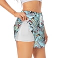 thumbnail image 1 of Susaid Cartoon Pirate Print Women's High Waisted Running Shorts Quick Dry Athletic Gym Track Workout Shorts Zip Pocket-Large, 1 of 7