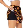 thumbnail image 1 of Susaid Cartoon Pizza Print Women's High Waisted Running Shorts Quick Dry Athletic Gym Track Workout Shorts Zip Pocket-Medium, 1 of 7