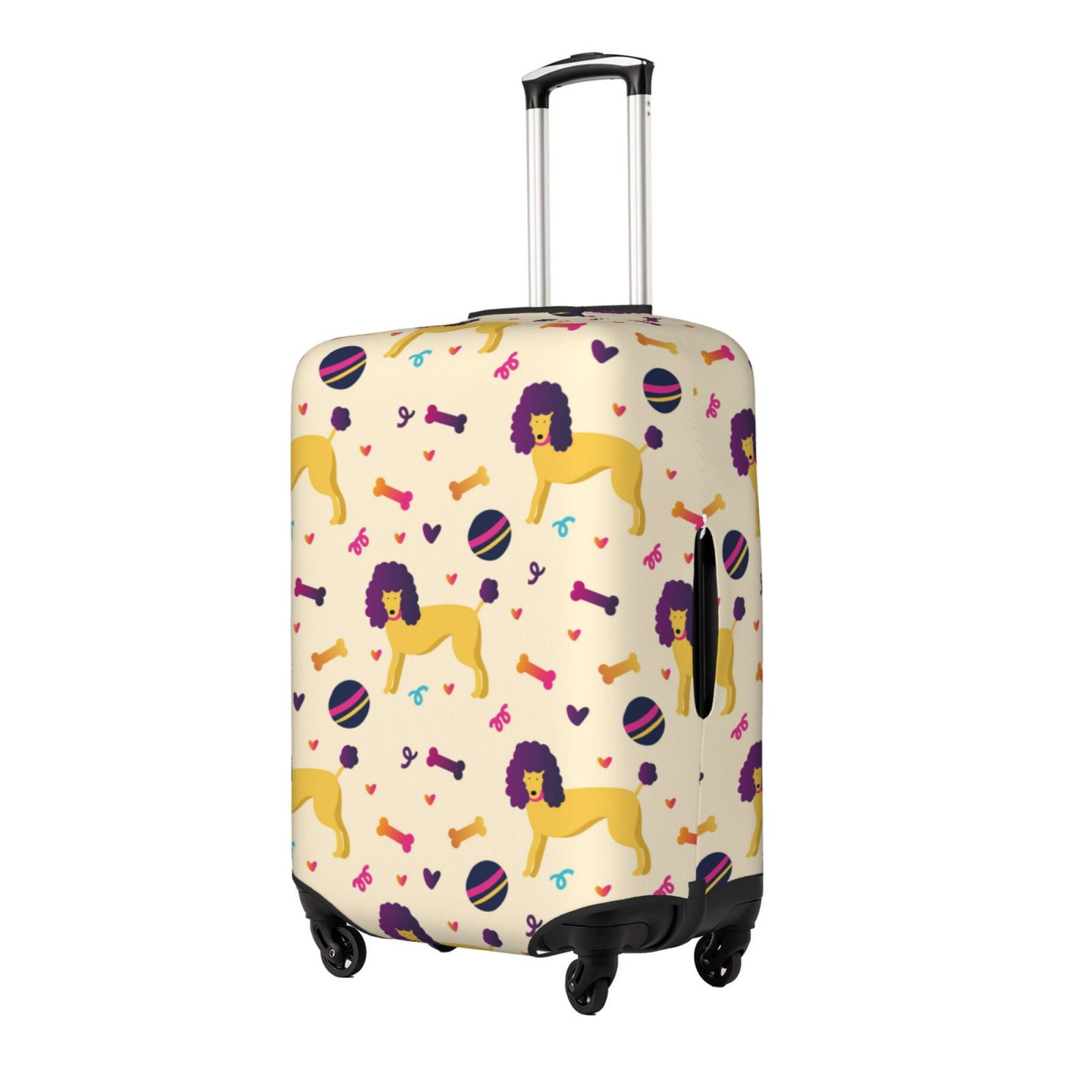 Dog Poodle Pattern Print Luggage Cover Protector