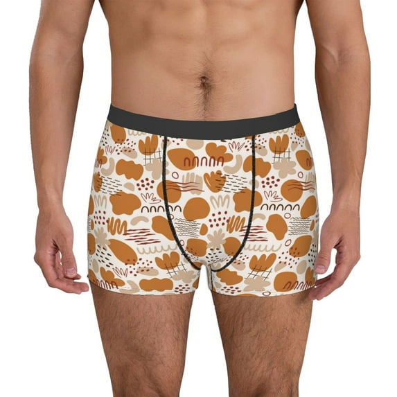 Susaid Cartoon Print Men's Mesh Boxer Briefs Cooling Breathable Sports Underwear Wide Waistband Boxer Briefs W/Fly-X-Large