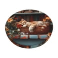 thumbnail image 1 of Susaid Cat Asleep Among Flowers Print Elastic Bar Stool Cover Personalized Washable Stool Cover for Barbershop Home Bar Kitchen-14 inch, 1 of 7