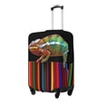 thumbnail image 1 of Susaid Chameleon Panther On Colored Pencils Print Elastic Washable Suitcase Cover with Hidden Zipper, Fits 18-32 Inch Luggage for Protection During Travel-Medium, 1 of 7