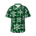 thumbnail image 1 of Susaid Christmas Pattern At Buffalo Plaid Print Hawaiian Shirts for Men Women,Hawaiian Summer Short-Sleeve Casual Relaxed-Fit Button-Down,Small, 1 of 7