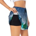 thumbnail image 1 of Susaid Christmas Trees Print Women's High Waisted Running Shorts Quick Dry Athletic Gym Track Workout Shorts Zip Pocket-Medium, 1 of 7
