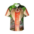 thumbnail image 1 of Susaid Cobra Snake Print Hawaiian Shirts for Men Women,Hawaiian Summer Short-Sleeve Casual Relaxed-Fit Button-Down,Medium, 1 of 7