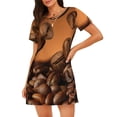 thumbnail image 1 of Susaid Coffee Beans Pattern Sleep Shirts for Women Short Sleeve Night Shirts for Sleeping Pullover Nightgown Soft Nightdress, 1 of 6