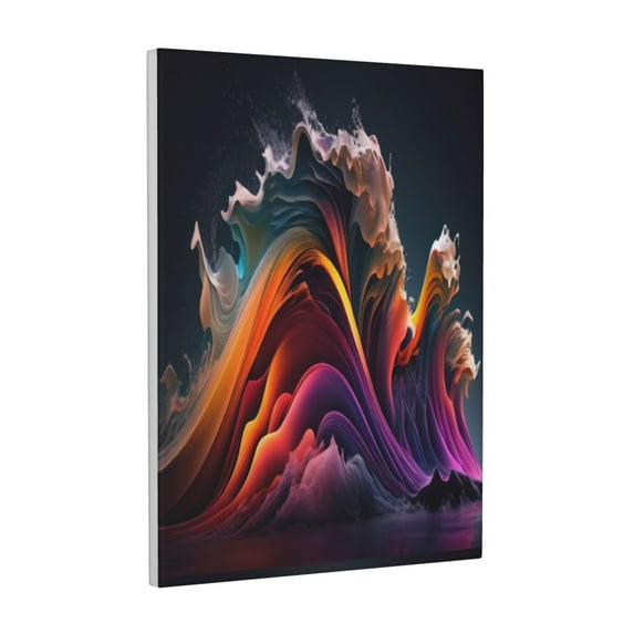 Susaid Colorful Abstract Wave Motion Pattern Vertical Canvas Wall Decor 12x16in - Waterproof with Wood Frame & Damage-Free Hanging Kit