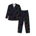 thumbnail image 1 of Susaid Colorful Balloons Print Men's Long Sleeve Pajama Set, Two-Piece Button-Down Loungewear PJs Set, Comfortable Sleepwear for Relaxation-X-Large, 1 of 7