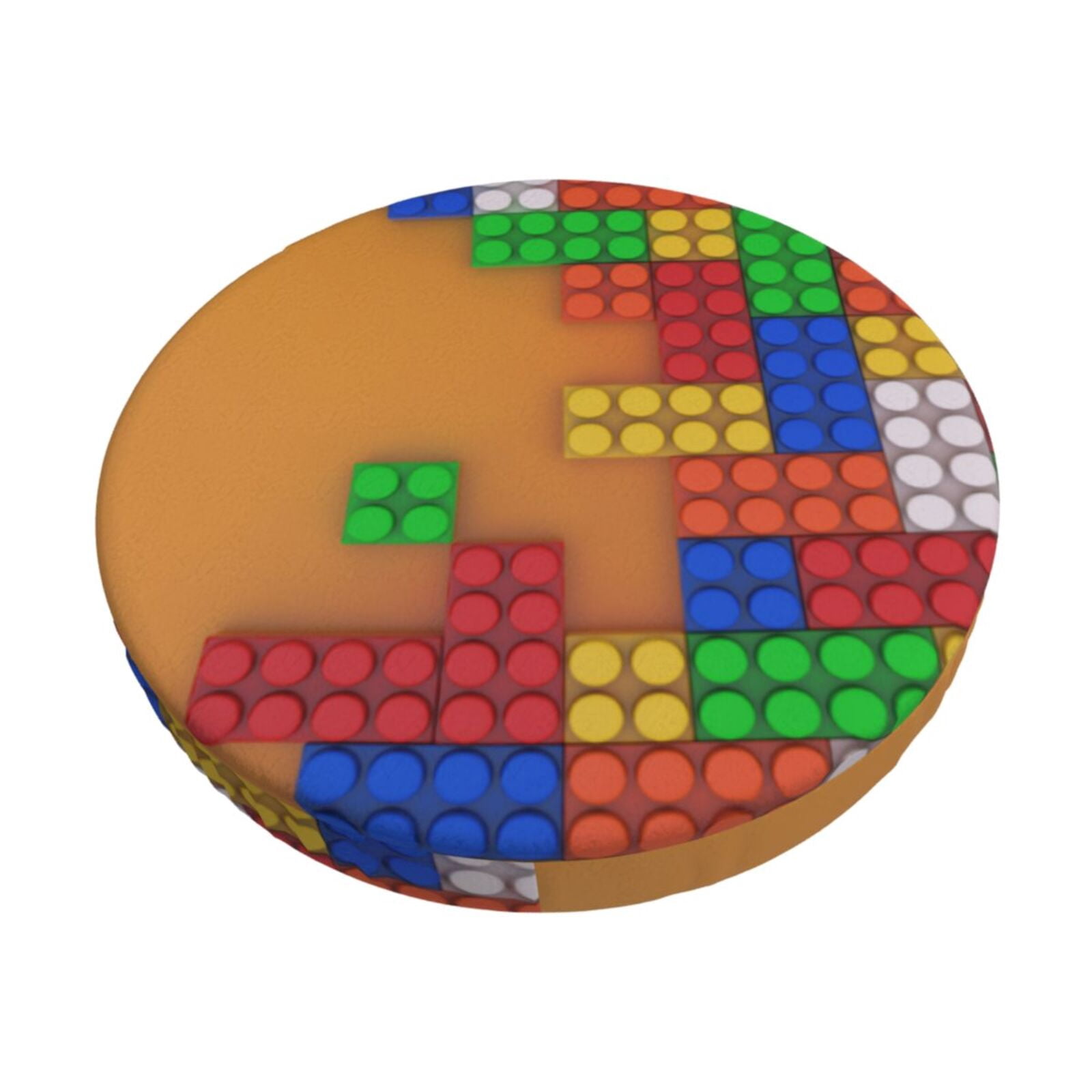 Susaid Colorful Building Blocks A Print Elastic Bar Stool Cover ...